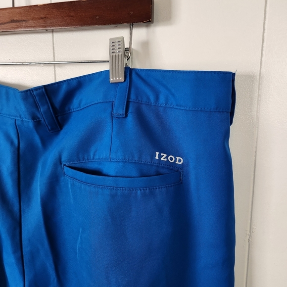 Izod Mens Flat Front Stretch Active Shorts 10" Blue Golf Golfing Size 42 Travel - Picture 3 of 8